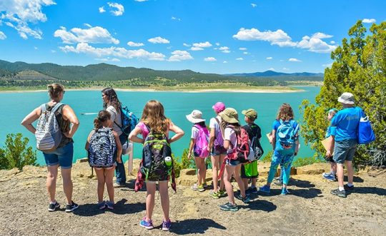 kids overlooking Trinidad Lake