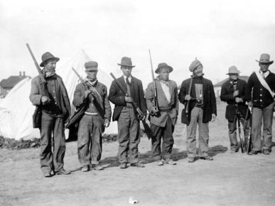 Historical photo of miners serving as guards