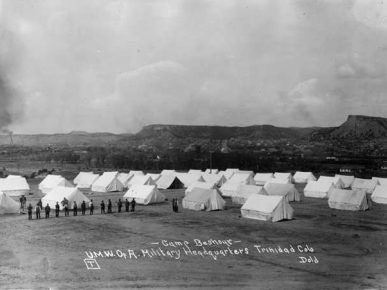 Historical photo of Camp Beshoar, the Military Headquarters in Trinidad, Colorado