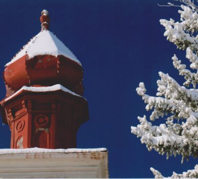 Photo of temple in winter in Trinidad, Colorado